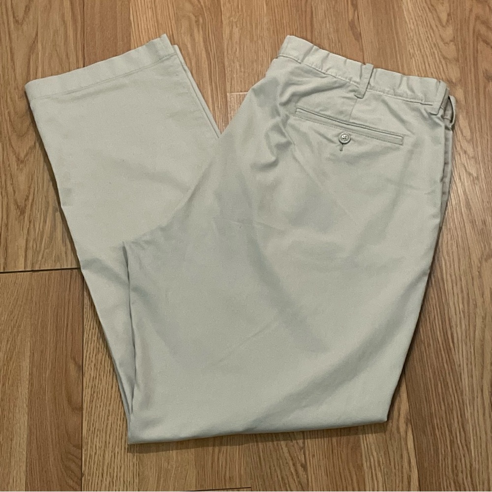 J.Crew Mens 38x32 (39x32) 770 Straight Tech Chino Pants Beige Preppy Office